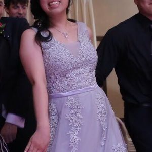 Grey Tulle Prom Dress